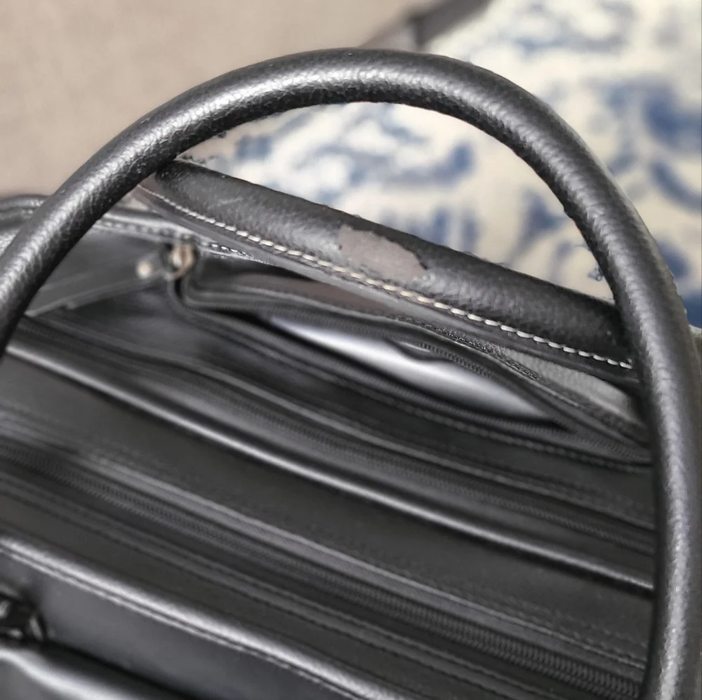 SAMSONITE WOMEN'S MOBILE OFFICE Black Faux Leather with purple interior travel - Picture 10 of 11